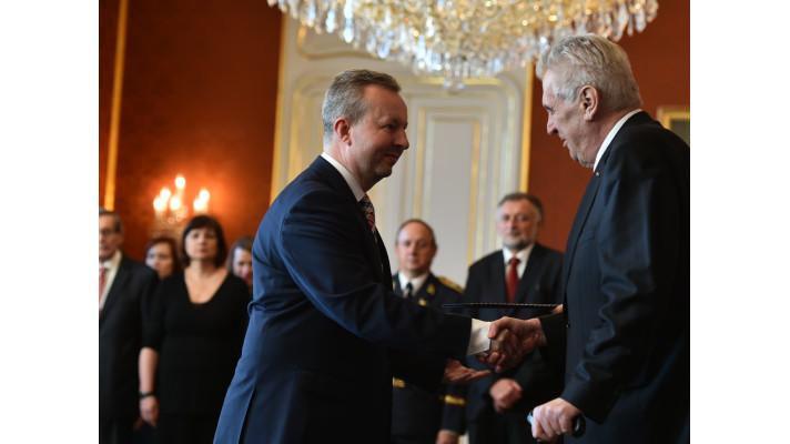 Ministrem životního prostředí zůstává Richard Brabec: Na Pražském hradě ho dnes jmenoval prezident Miloš Zeman