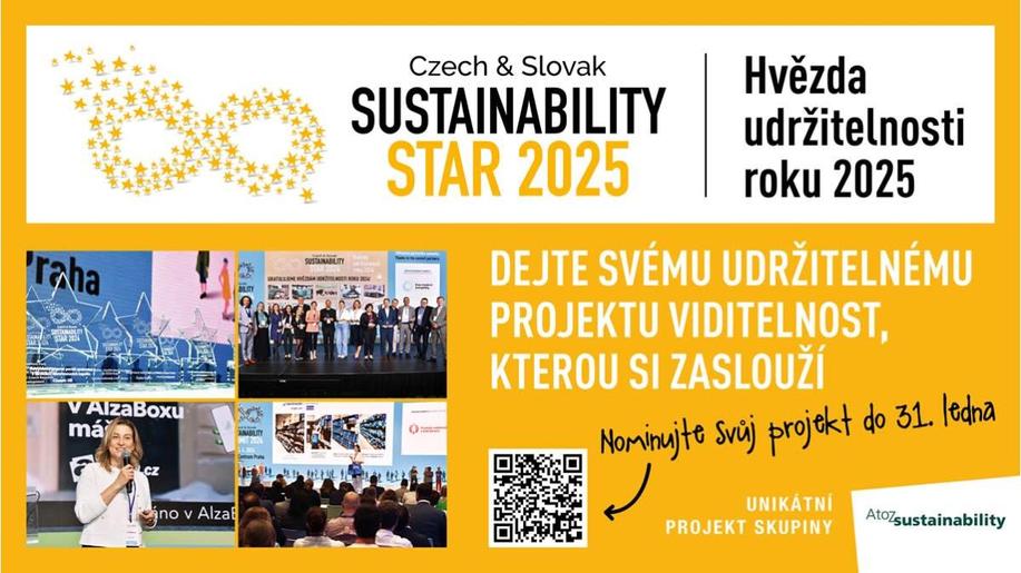 Hledají se nejlepší udržitelné projekty - Nominace na ocenění Sustainability Star 2025 jsou spuštěny